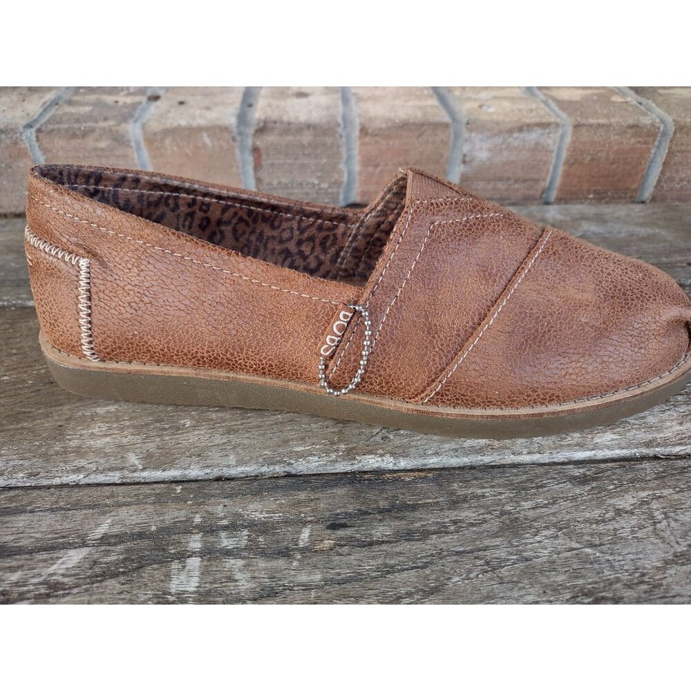 Bobs from Skechers Loafers Gypsy Chestnut Faux Suede Flats Slip On Size 8.5